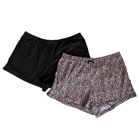 Fabulous Pajama Shorts Bundle Women's Size S Black Leopard Print Pj Bottom - Picture 1 of 3